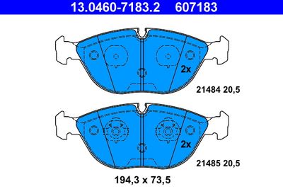 Brake Pad Set, disc brake ATE 13.0460-7183.2