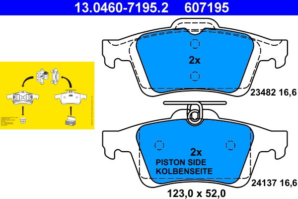 ATE 13.0460-7195.2 Brake Pad Set, disc brake