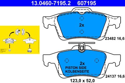 Brake Pad Set, disc brake ATE 13.0460-7195.2