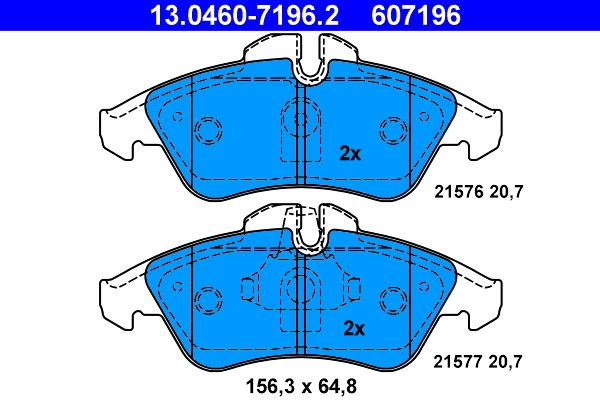 ATE 13.0460-7196.2 Brake Pad Set, disc brake