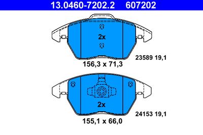 Brake Pad Set, disc brake ATE 13.0460-7202.2