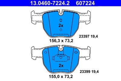 Brake Pad Set, disc brake ATE 13.0460-7224.2