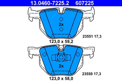 Brake Pad Set, disc brake ATE 13.0460-7225.2