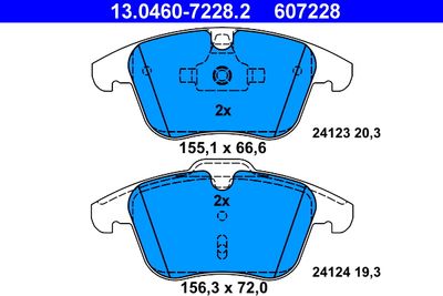 Brake Pad Set, disc brake ATE 13.0460-7228.2