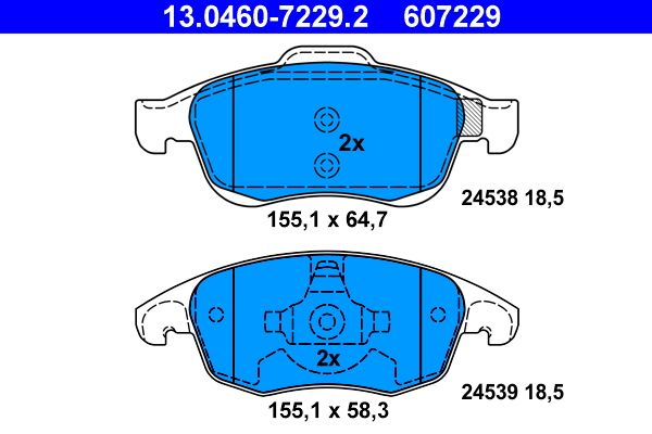 ATE 13.0460-7229.2 Brake Pad Set, disc brake