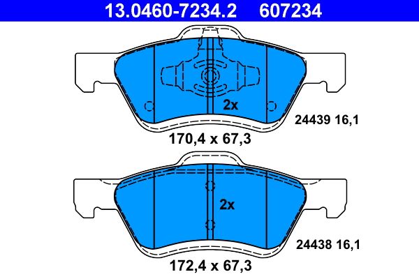 ATE 13.0460-7234.2 Brake Pad Set, disc brake