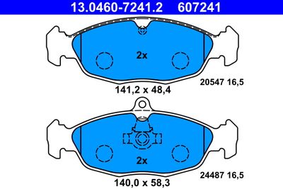 Brake Pad Set, disc brake ATE 13.0460-7241.2