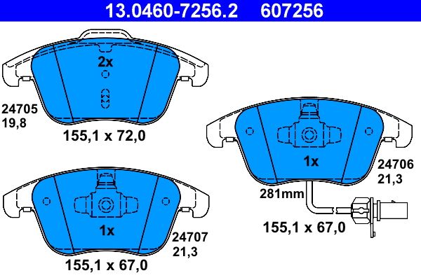 ATE 13.0460-7256.2 Brake Pad Set, disc brake