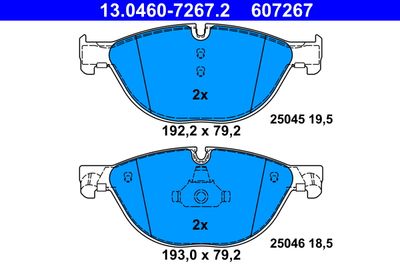 Brake Pad Set, disc brake ATE 13.0460-7267.2