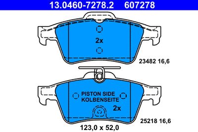 Brake Pad Set, disc brake ATE 13.0460-7278.2