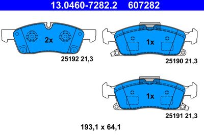 Brake Pad Set, disc brake ATE 13.0460-7282.2