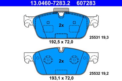 Brake Pad Set, disc brake ATE 13.0460-7283.2