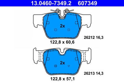 Brake Pad Set, disc brake ATE 13.0460-7349.2