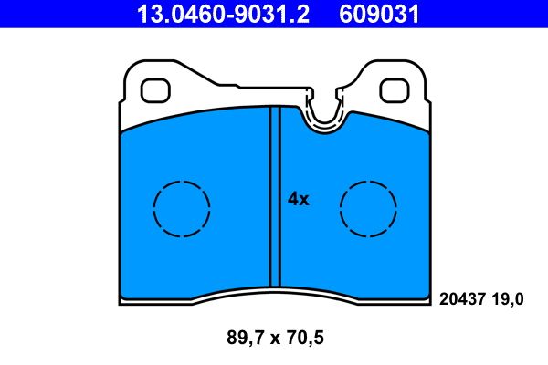 ATE 13.0460-9031.2 Brake Pad Set, disc brake