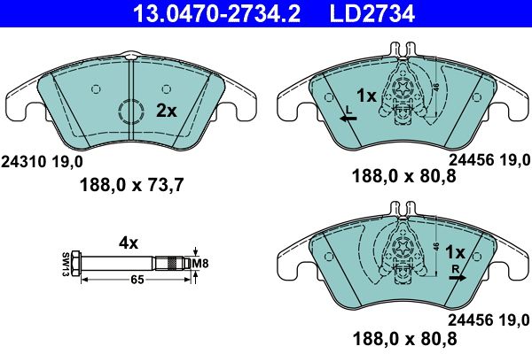 ATE 13.0470-2734.2 Brake Pad Set, disc brake