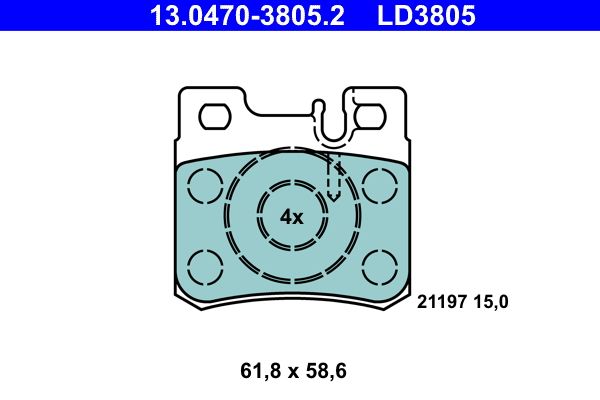 ATE 13.0470-3805.2 Brake Pad Set, disc brake