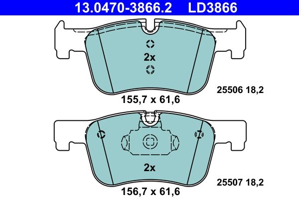 ATE 13.0470-3866.2 Brake Pad Set, disc brake