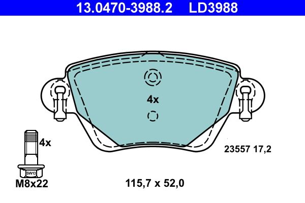 ATE 13.0470-3988.2 Brake Pad Set, disc brake