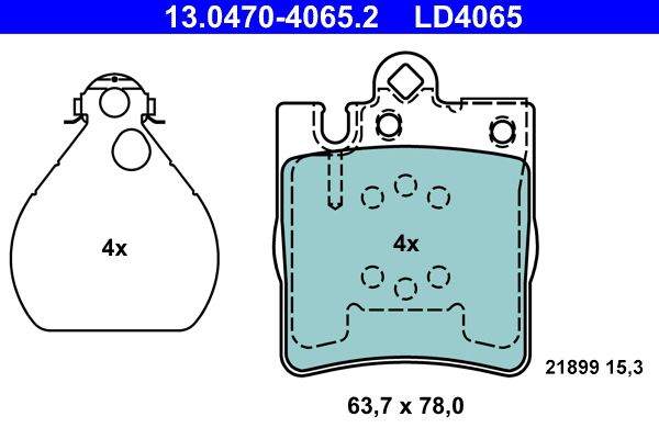 ATE 13.0470-4065.2 Brake Pad Set, disc brake