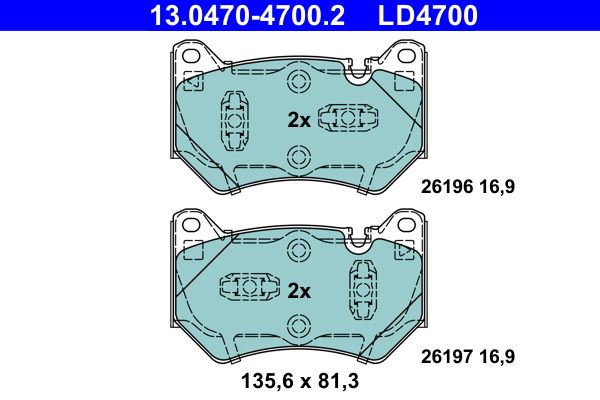 ATE 13.0470-4700.2 Brake Pad Set, disc brake