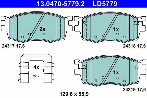 ATE 13.0470-5779.2 Brake Pad Set, disc brake