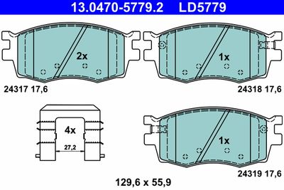 Brake Pad Set, disc brake ATE 13.0470-5779.2