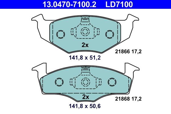 ATE 13.0470-7100.2 Brake Pad Set, disc brake