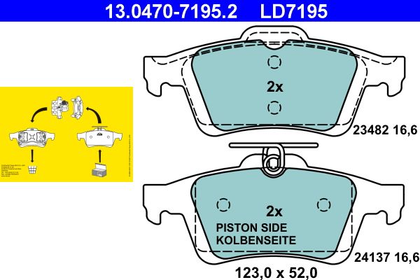 ATE 13.0470-7195.2 Brake Pad Set, disc brake