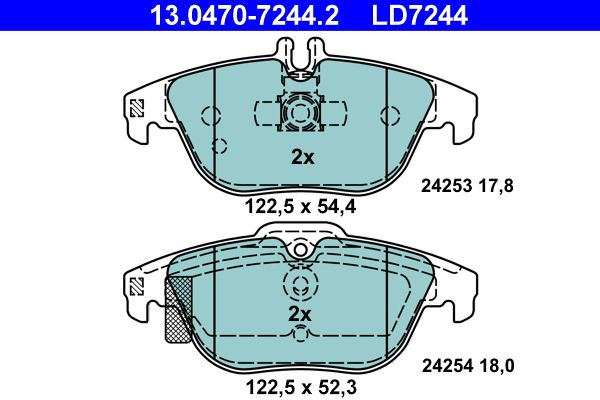 ATE 13.0470-7244.2 Brake Pad Set, disc brake