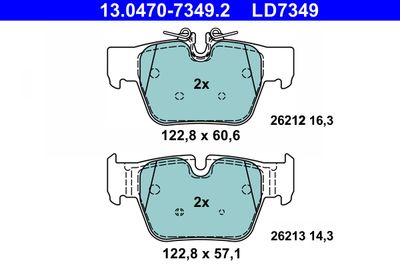 Brake Pad Set, disc brake ATE 13.0470-7349.2