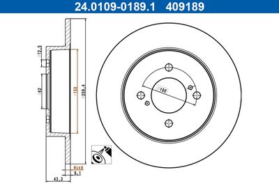 Brake Disc ATE 24.0109-0189.1