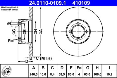 Brake Disc ATE 24.0110-0109.1