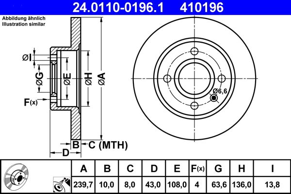 ATE 24.0110-0196.1 Brake Disc