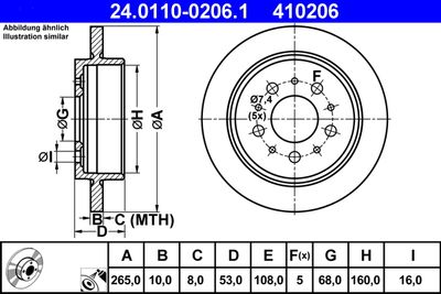 Brake Disc ATE 24.0110-0206.1