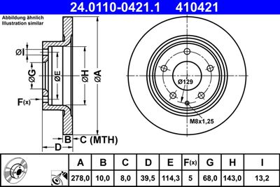 Brake Disc ATE 24.0110-0421.1