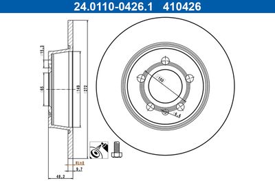 Brake Disc ATE 24.0110-0426.1