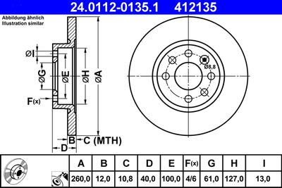 Brake Disc ATE 24.0112-0135.1