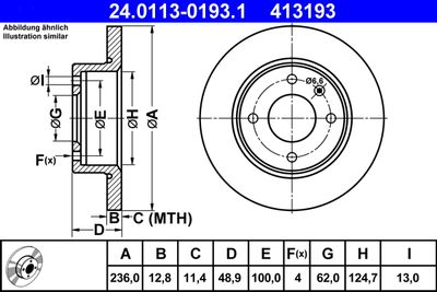 Brake Disc ATE 24.0113-0193.1