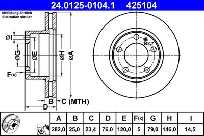 Brake Disc ATE 24.0125-0104.1