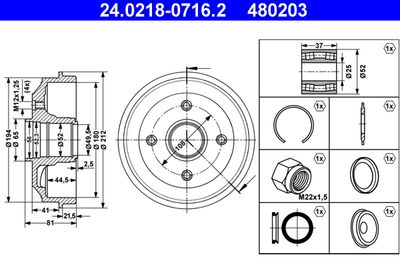 Brake Drum ATE 24.0218-0716.2