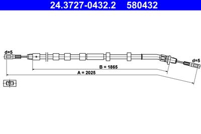 Cable Pull, parking brake ATE 24.3727-0432.2