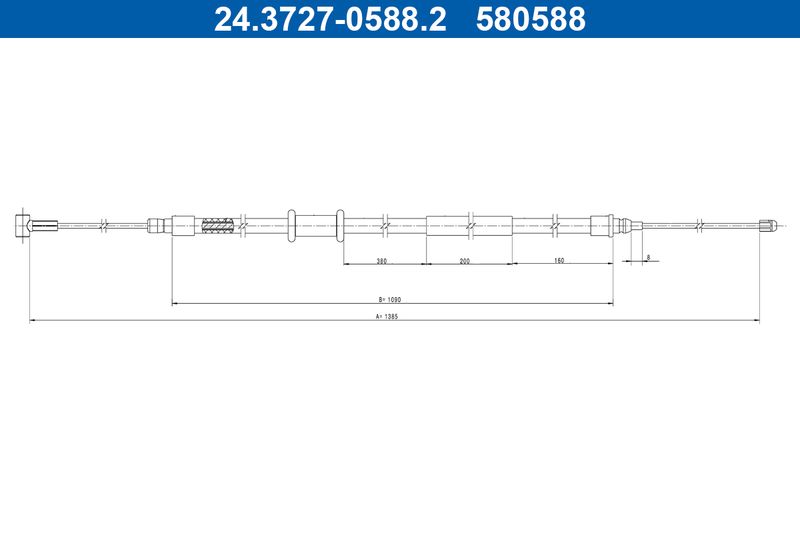 ATE 24.3727-0588.2 Cable Pull, parking brake