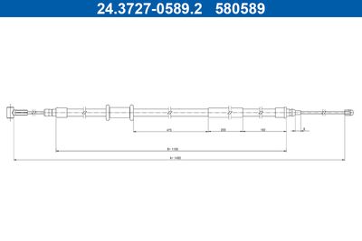 Cable Pull, parking brake ATE 24.3727-0589.2