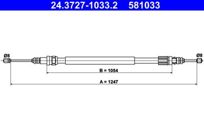 Cable Pull, parking brake ATE 24.3727-1033.2