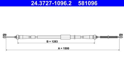 Cable Pull, parking brake ATE 24.3727-1096.2