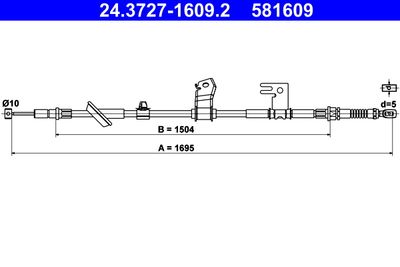 Cable Pull, parking brake ATE 24.3727-1609.2