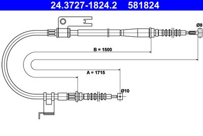 Cable Pull, parking brake ATE 24.3727-1824.2