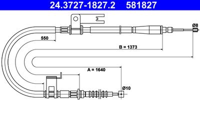 Cable Pull, parking brake ATE 24.3727-1827.2