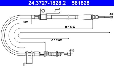 Cable Pull, parking brake ATE 24.3727-1828.2