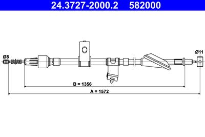 Cable Pull, parking brake ATE 24.3727-2000.2